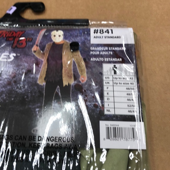 Friday 13th Jason Voorhees Adult Costume! New! - Picture 4 of 6